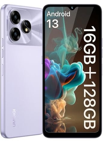 UMIDIGI A15T NFC Smartphone (2024) 16 + 128 GB, MediaTek Helio G95, Dreifachkamera 64 + 8 + 2 MP, Frontkamera 16 MP, Display 6,7 Zoll HD+, 5000 mAh, Android 13, Handy 4G