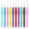 10 Stück Häkelnadel Set Häkelnadeln Bunte Häkeln Stricken Nadeln Kit Häkelset mit Ergonomischem Softgriff 0,5 mm - 2,75mm Markierungsnadel für Anfänger Enthalten