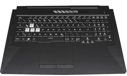 ASUS 90NR0684-R31GE0 Original Tastatur inkl. Topcase DE (deutsch) schwarz/transparent/schwarz mit Backlight für TUF Gaming A17 FA706QR