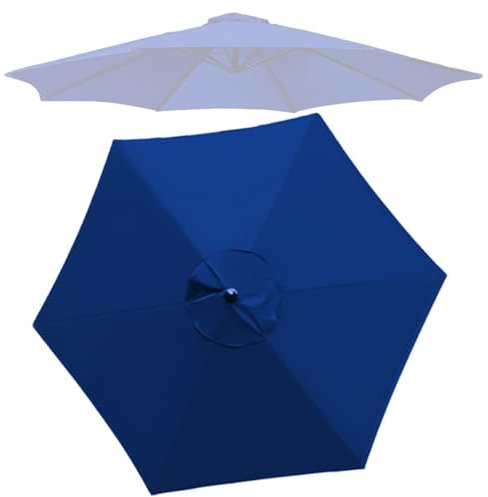 Ersatz-Sonnenschirm-Stoffbezug 200cm | 2.7m | 300cm | 6 Rippen | 8 Rippen Sonnenschirm Ersatzbezug Tuch Ersatz Baldachin Rund Für Terrassen-Sonnenschirm,Markttischschirm Ersatzdach(Color:Royal blue,Si