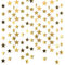 Reflective Star Paper Garland, 65 Feet Gold Star Bunting Party Garland Decorations Glitter Stars Hanging Banner for Birthday Wedding