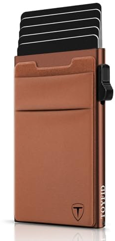 TOYFID Minimalistische Brieftasche-RFID-Schutz-Kartenhalter-Pop up Geldbörse-Schlankes Kreditkartenetui mit Münzfach(1pcs