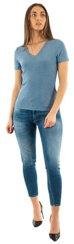 Morgan Kurzarm-T-Shirt mit V-Kragen