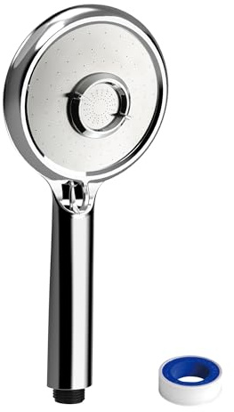 VANCOCO Handdusche Duschkopf 3 Strahlarten Chrom | Mit praktischer Antikalk-Funktion, leichtes Design für maximale Flexibilität und Duschkomfort