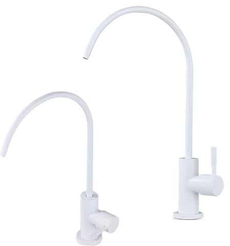 DMOZMSY Grifo Osmosis Inversa Flexible Grifo Para Osmosis Blanca Grifo De Agua Fría Individual 1 Vía Para Sistema De Filtración De Agua