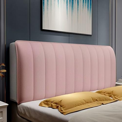 rackbone Antifouling/verschleißfest/atmungsaktiv Bett Kopfteil Bezug，All Inclusive Kopfteil Bett，Dekoration Bett Kopfteil，Schlafzimmer Streifen Dekoration Bett Kopfteil Bezug (Rosa, 200cm)