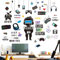 Amimagen Gamer Wandaufkleber - Controller Eat Sleep Games Joystick Video Gaming Wandabziehbilder - Jungen Schlafzimmer Spielzimmer Baby Kinderzimmer Wanddekoration