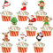 SANNIX Christmas Party Decorations, 72Pcs Cupcake Toppers Toothpicks Xmas Tree Santa Snowman Picks Cake Decorations for Party Home Holiday Supplies