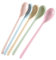 Viojrlly 5 Unidades Cucharas de Plástico de Color Cucharas Largas Mango para Huevos Café Mermelada Helado, Aparatos de Cocina Reutilizable Vajilla Imitación Porcelana Cuchara para Niños