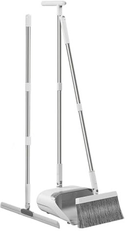 Juego de escoba flexible, conjunto de pala de polvo compacto, herramientas de limpieza doméstica, escoba con pala de polvo, conjunto de limpieza de cocina, conjunto de escoba de salón, pala y