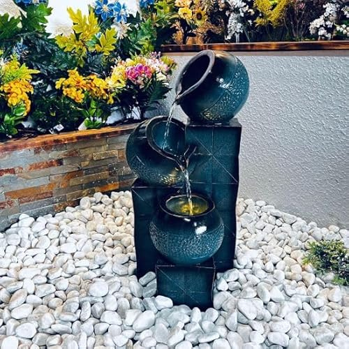 Teal Tranquil Pour Solar Powered Water Feature