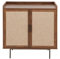 Calicosy Anrichte mit 2 Türen, Nussbaum-Dekor mit Stofffronten – Aufbewahrungsmöbel für Wohnzimmer oder Schlafzimmer – Vintage-Design – kompakt und elegant – Kollektion Jetson – L 80 x T 39,5 x H 79