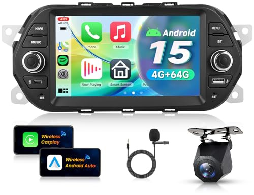 VECHTEL 4G+64G Autoradio Android 15 per FIAT TIPO EGEA 2015-2017, 7 Pollice HD Schermo Tactile Auto Radio co Carplay Android Auto senza Fili GPS Wi-Fi USB Tipo-C Bluetooth Radio FM RDS Retrocamera