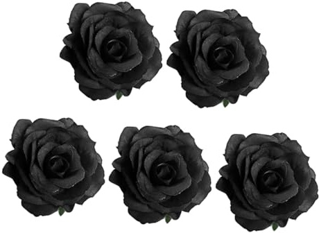 Hohopeti 5 pièces Broche Rose Noire Pinces à Cheveux Funéraires Élégantes Accessoires Fleur Décoratifs Polyvalents pour Femmes