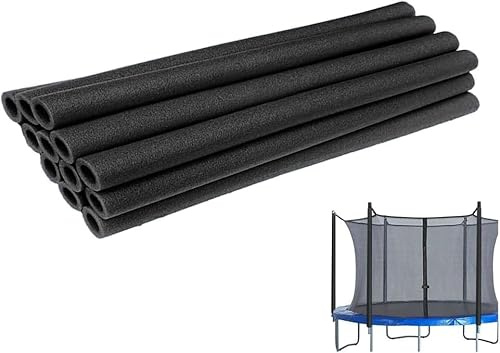 12 Stück Trampolinstangen Schaumstoffhülsen, 88 cm wasserdicht, Rundrohr-Schutzpolster, Schaumstoffschlauch, schützende Trampolin-Netzstange, Trampolin-Zubehör (schwarz)