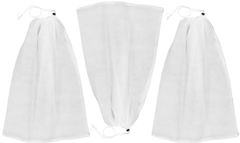 POPETPOP Frostschutzvlies und Erntevorverlegung 3 Stück-Pack für Pflanzen im Freien zur Reduzierung der Wasserverdunstung aus Vliesstoff mit Zugband Pflanzenabdeckungen für Tomaten