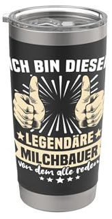 Lustiger Spruch Milchbauer Doppelwandiger Edelstahl-Thermobecher