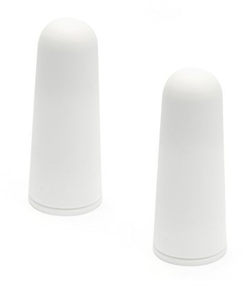 Sossai® 2 x Türstopper NTS | Modell: Anton | Höhe: 73mm | Ø: 30mm | Farbe: weiß | Zum Schrauben (Inkl. Befestigungsmaterial) | Bodenmontage & Wandmontage