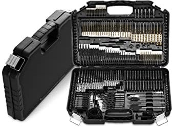WOLFGANG 246 Teile Bohrer Bit Set für Akkubohrschrauber, Bohrmaschine, Bitsatz Bithalter magnetisch, Twist-, Fräs-, Holz-, Stein-Bohrer, Lochsäge, im Koffer