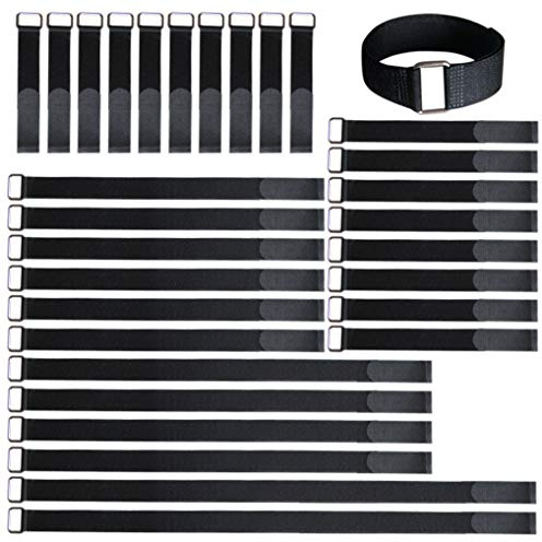 VIGAER Klettverschluss-Kabelriemen mit Klettverschluss, wiederverwendbar, Nylon, verstellbar, 20,3 cm, 30 Stück