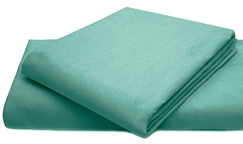 AmigoZone Cotton Percale Easy Care Polycotton Flat Sheet (Mint, Super King)