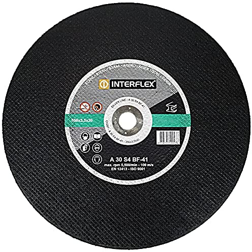 Werkmax Lot de 10 Disques à Tronçonner en Acier Inoxydable 350 mm x 20 mm - Métal, Acier Doux et Fonte - Meuleuse d'Angle - Noir