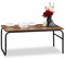 Relaxdays Couchtisch, Industrial Design, rechteckig, niedrig, Materialmix, Holzoptik, Wohnzimmertisch, braun/schwarz