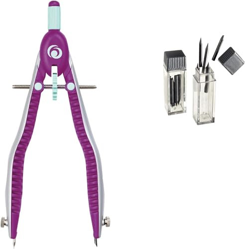 Herlitz Schnellverstellzirkel / Farbe: lila/minze + 10 Extra Ersatzminen