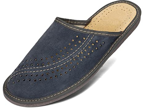 BAWAL Pantuflas Para Hombre Pantuflas de Cuero Ante 40-46 EU