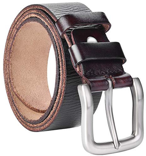 VRLEGEND Ledergürtel Herren Gürtel Herren Leder Herrengürtel Hosengürtel Jeans Gürtel Arbeitsgürtel Herren 3.8cm 100% Echtleder (Braun, 125cm)