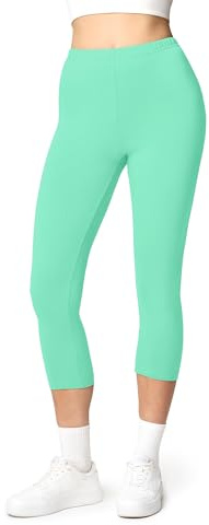 Ladeheid Damen 3/4 Leggings aus Baumwolle LA40-132 (Minze, 3XL)