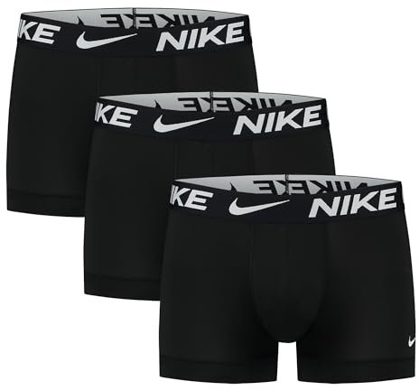 NIKE Dri-Fit Esmicro Trunks Lot de 3 Boxers pour Homme, Noir/Noir, Taille S