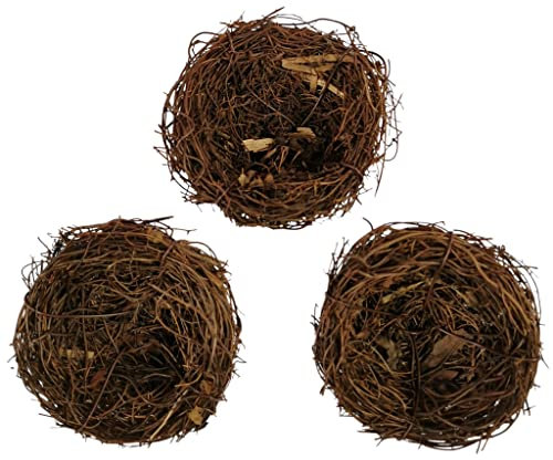 BCreativetolearn Künstliches Osternest mit Vögeln, 3 Mini-Nester, Osterdekoration, Bastelnest, 6 cm, Osterdekoration
