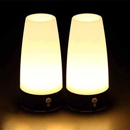 Guijiyi Portable PIR Motion Sensor LED Night Light, Kids Night Light Wireless Battery Operated Lamp Moving Table Lamp Bedside Lamp for Kids Room, Nursery, Living, Bedroom, Hallway, Stair