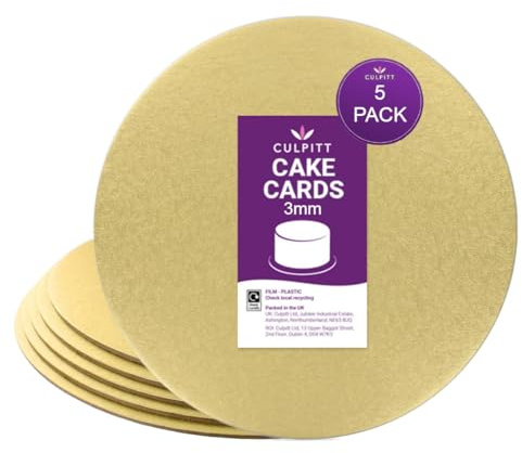 Culpitt 6 Pale Gold Cake Cards - 5 Pack
