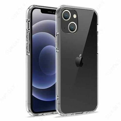 PhoneThrone Cover compatibile con iPhone 13 Custodia, Case Morbida in Silicone TPU, Sottile e leggero e Antiurto Antigraffio Flessibile Gomma Protettiva Case - [ 11 Colori ] (Trasparente)