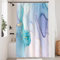 Uiiooazy Rideau Douche Anti Moisissure, Rideau de Douche 120x180cm Turquoise Effet Marbre Bleu Violet Rideaux de Baignoire Tissu Lavable Imperméable Polyester Rideaux Salle de Bain avec 8 Crochets