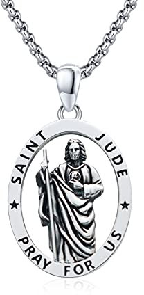 ZIPPICE 925 Sterling Silber Judas Medaille Religiöse Halskette Schutz Viel Glück Amulett Halskette Schmuck Geschenke für Männer Frauen