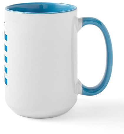 CafePress Greece Greek Flag Large Mug 15 oz (444 ml) Ceramic Coffee Mug