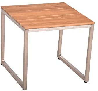 Beistelltisch Denver Edelstahl Teak Tisch Gartentisch Gartenmöbel Möbel Outdoor
