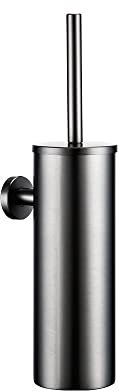 PEEHOO Schwarzer Toilettenbürstenhalter in der Wand für Badezimmer-Set, moderner Stil, Edelstahl 304, Materia, Toilettenreinigung, Gun Grey, 400 * 85 mm