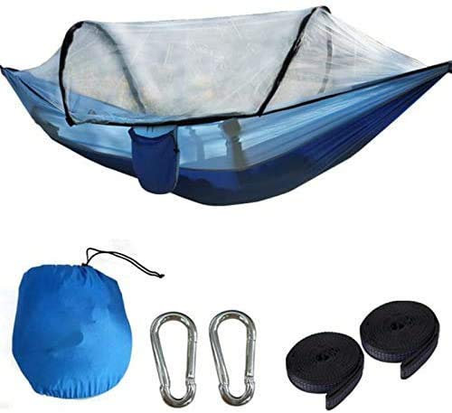 Camping Jardin Hamac avec Moustiquaire Extérieur 1-2 Personne Lit Suspendu Portable Force Parachute Tissu Sommeil Balançoire Facile à Nettoyer