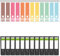Wallario 12 Stück breite Ordner inkl. Klebeetiketten mit Motiv Regenbogen in Pastelltönen - Set mit Rückenschildern/Ordnerrücken Stickern