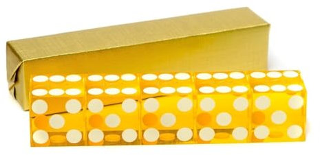 5 x perfekte 19 mm Präzisions-Casino-Würfel/Craps (gelb), 5REDDICE