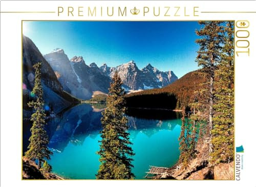 CALVENDO Puzzle Das beeindruckende Panorama über den Moraine Lake zeigt die ganze Schönheit der kanadischen Rocky Mountains. | 1000 Teile Lege-Größe 64 x 48 cm Foto-Puzzle für glückliche Stunden