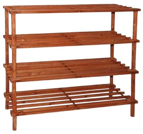 Acan Tradineur - Zapatero de Madera - 4 Niveles - Mueble Fabricado en Madera - Estanteria Multiuso - Soporte para Zapatos Dos Niveles, Pasillo, Entrada - 67 x 63 x 26 cm - Color Cerezo.