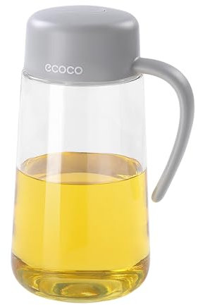 Generic Auto Flip Cap 34oz/1L Olive Oil Dispenser Bottle,Great capacity Condiment Dispensing Container for Kitchen, Non-Slip Handle Drip-Free & Spill-Free Spout,Easy Refill & Cleaning (Grey)