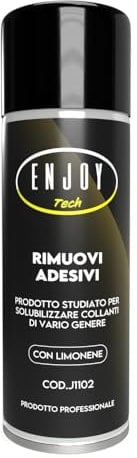 ENJOY TECH - Spray Rimuovi Etichette 500 ml | Rimuove rapidamente etichette ostinate da tutte le superfici | Toglie Colla e Adesivi su svariate superfici | Made in Italy