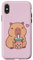 iPhone X/XS Kawaii Capybara Drinking Boba Bubble Tea For Girls Teen Kids Case
