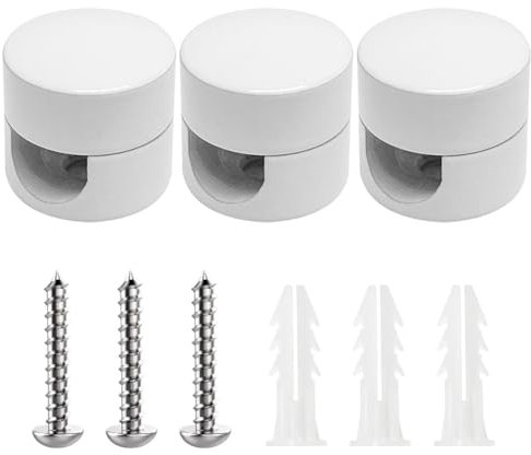 3 Stück Affenschaukel, Weiß Aluminium Wand- und Deckenpins, Zweiteilige Aufputz-Kabelhalter für Lampe DIY Mit Schrauben und Dübeln